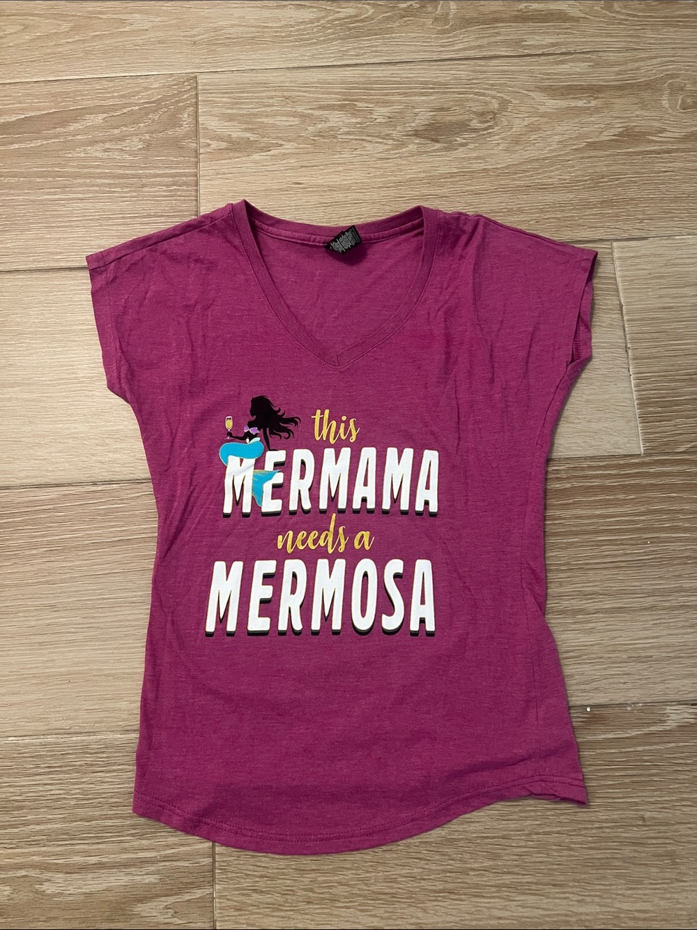 This Mermama Needs a Mermosa Women's V-Neck Tee - Magenta